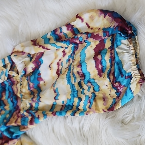 Cato multicolored tie neck cold should blouse NWT - Picture 7 of 13